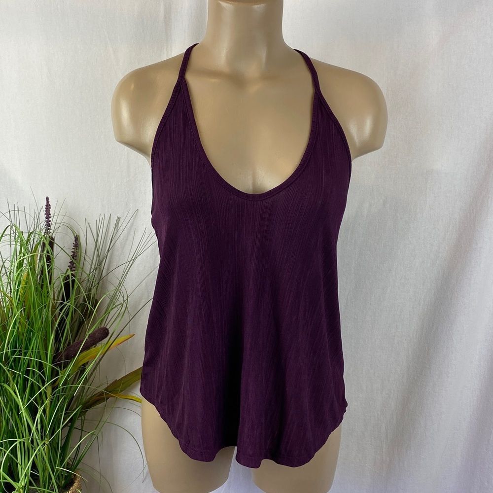 Free People Intimately Purple Ribbed Racerback Tank Top NEW XS - Picture 2 of 6
